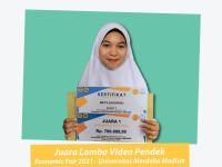 Juara 1 pada Lomba Video Pendek tingkat SMA di  Fakultas Ekonomi Universitas Merdeka Madiun