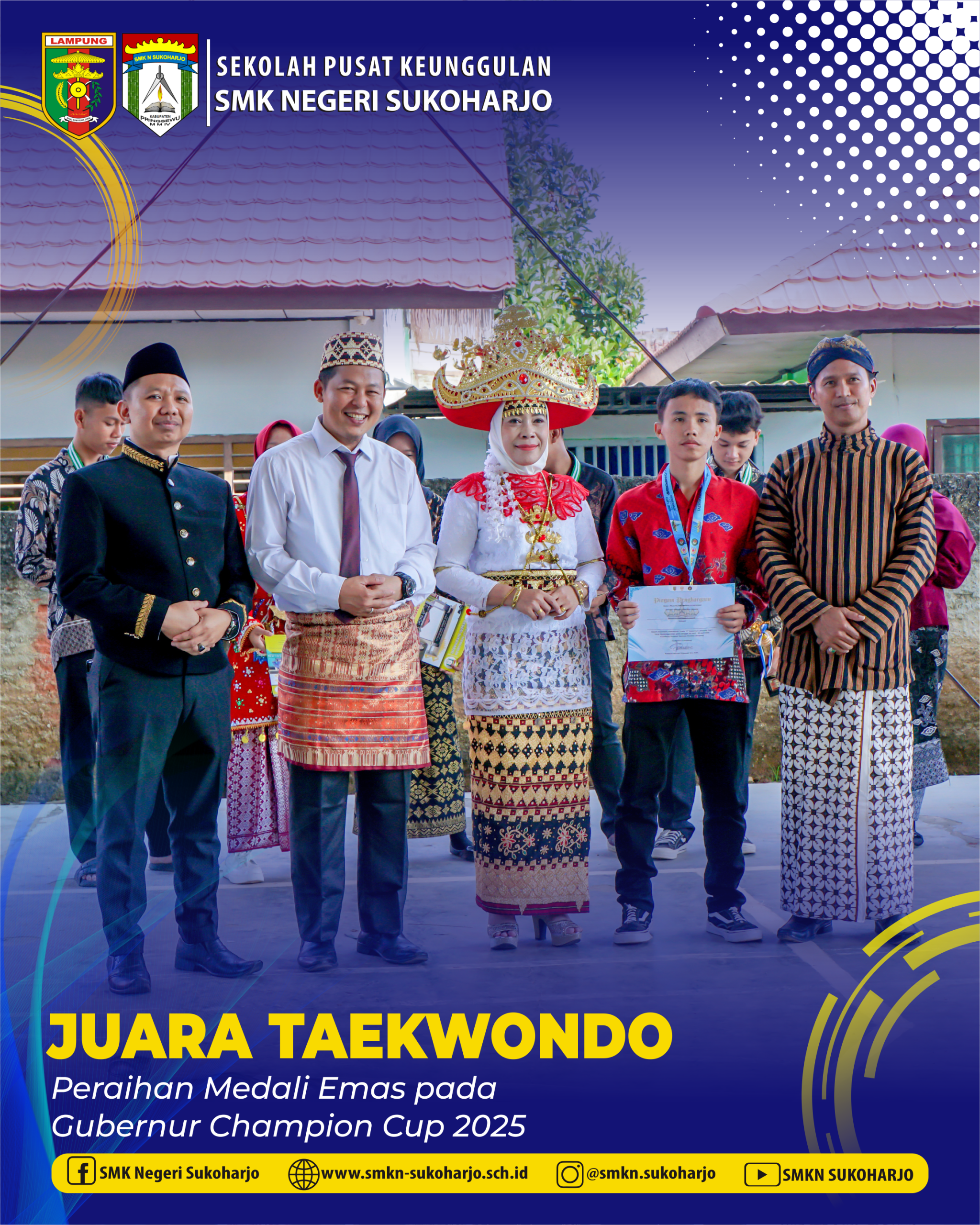 TAEKWONDO SMKN SUKOHARJO, MERAIH MEDALI EMAS, DI GUBERNUR CHAMPION CUP 2025